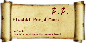 Plachki Perjámos névjegykártya